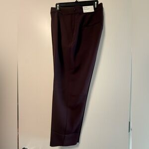 Women’s Burgundy Ann Taylor side-zip ankle pant - Curvy
